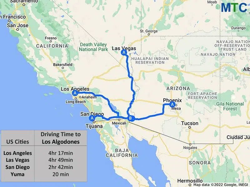 US-Los Algodoenes Road Route Map