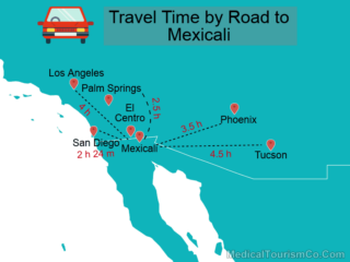 Distance Between Mexicali and US Cities