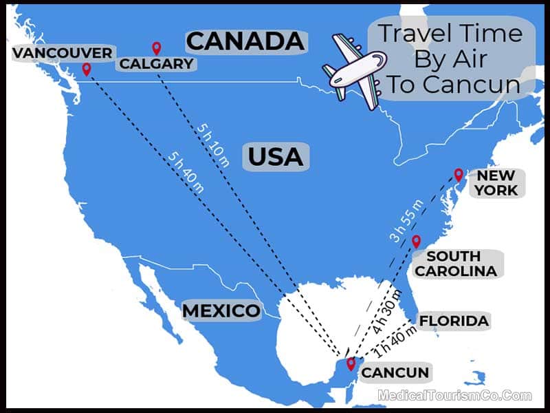 Travel Time By Air To Cancun
