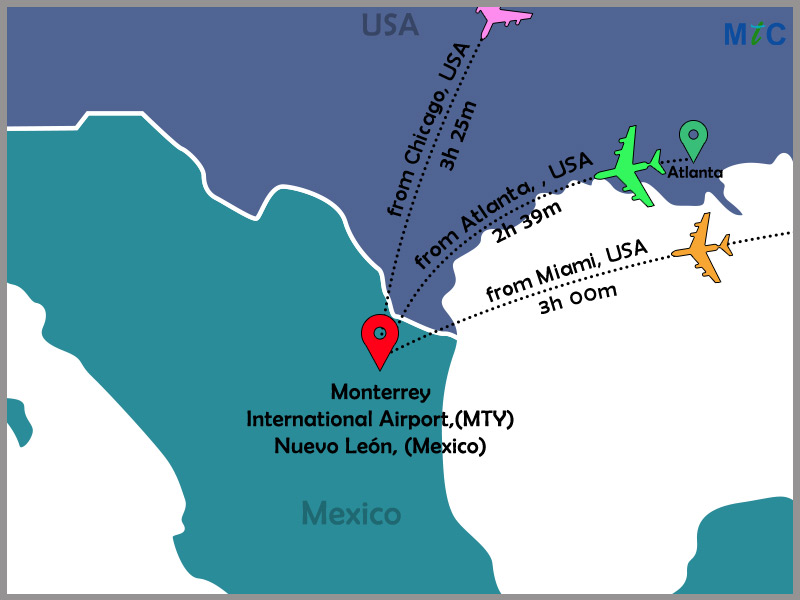 Flight-Map-Monterrey