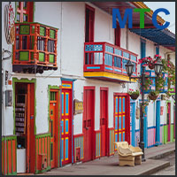 Houses in streets of Colombia