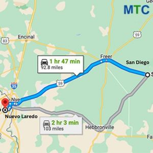 San Diego to Nuevo Laredo, Mexico