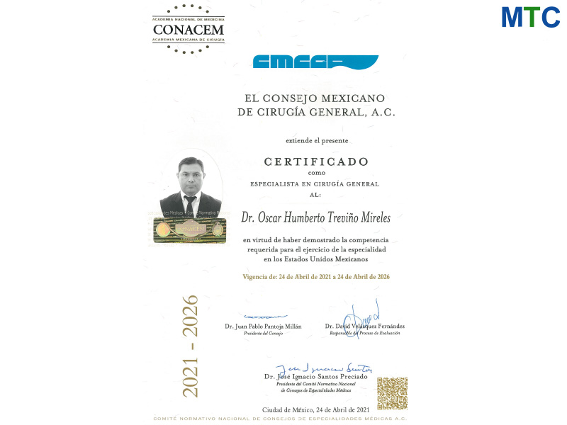 Dr. Oscar Certificate