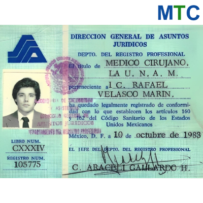 Dr. Rafael Velasco- Medical Professional Registration