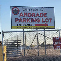 Parking lot at Andrade entry port