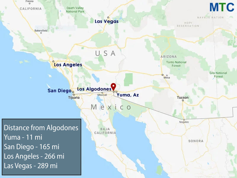 Los Algodones from Major US cities