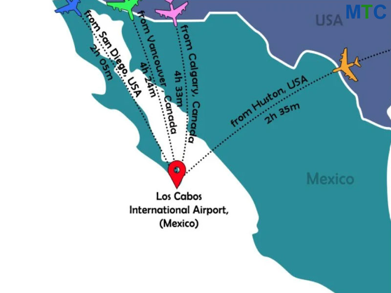 Cabo flight route map